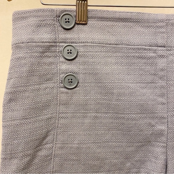LOFT 12 Riviera Shorts Women’s Buttons Textured Cotton Side Zip Lavender Gray - Picture 4 of 12